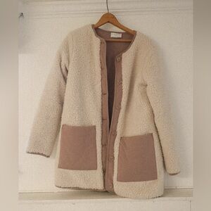 Z Supply Cream and Lavender Reversible Teddy Jacket